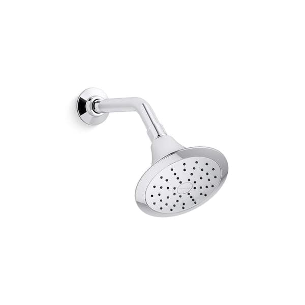 KOHLER Forte 1-Spray Pattern 5.5 in. Single Wall Mount Fixed Shower Head in Polished Chrome