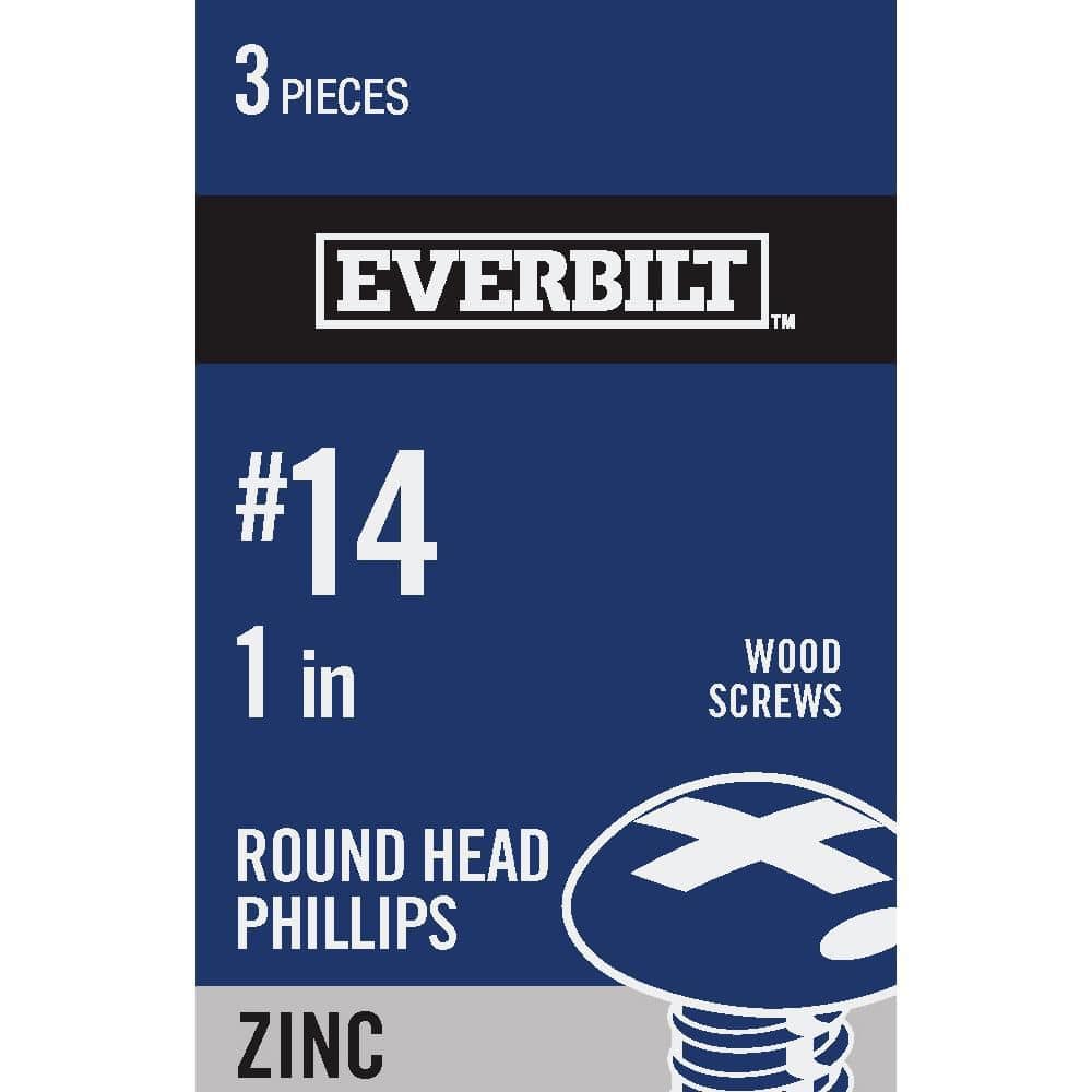 Everbilt #14 Zinc Plated Phillips Round Head Wood Screw