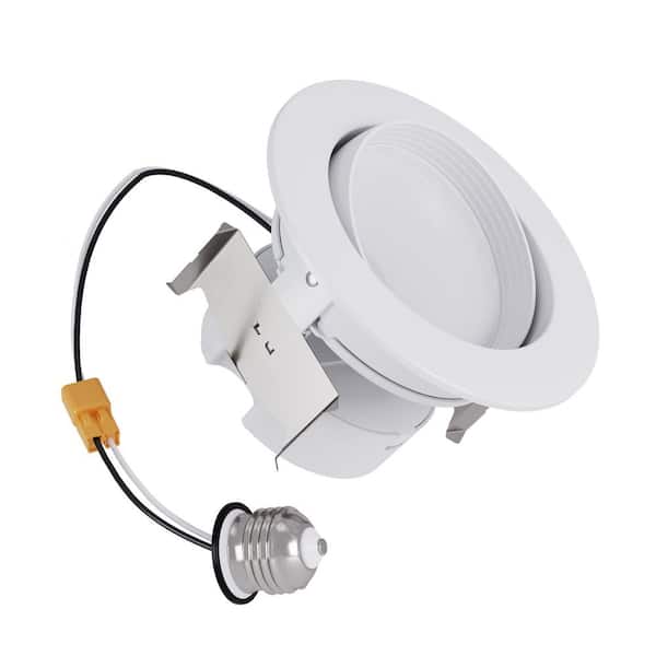 HALO 1-pack RA 4 in. Integrated LED Recessed Light Trim, 600 Lumens/900 Lumens, 5 Selectable CCT, D2W, 120-Volt, White