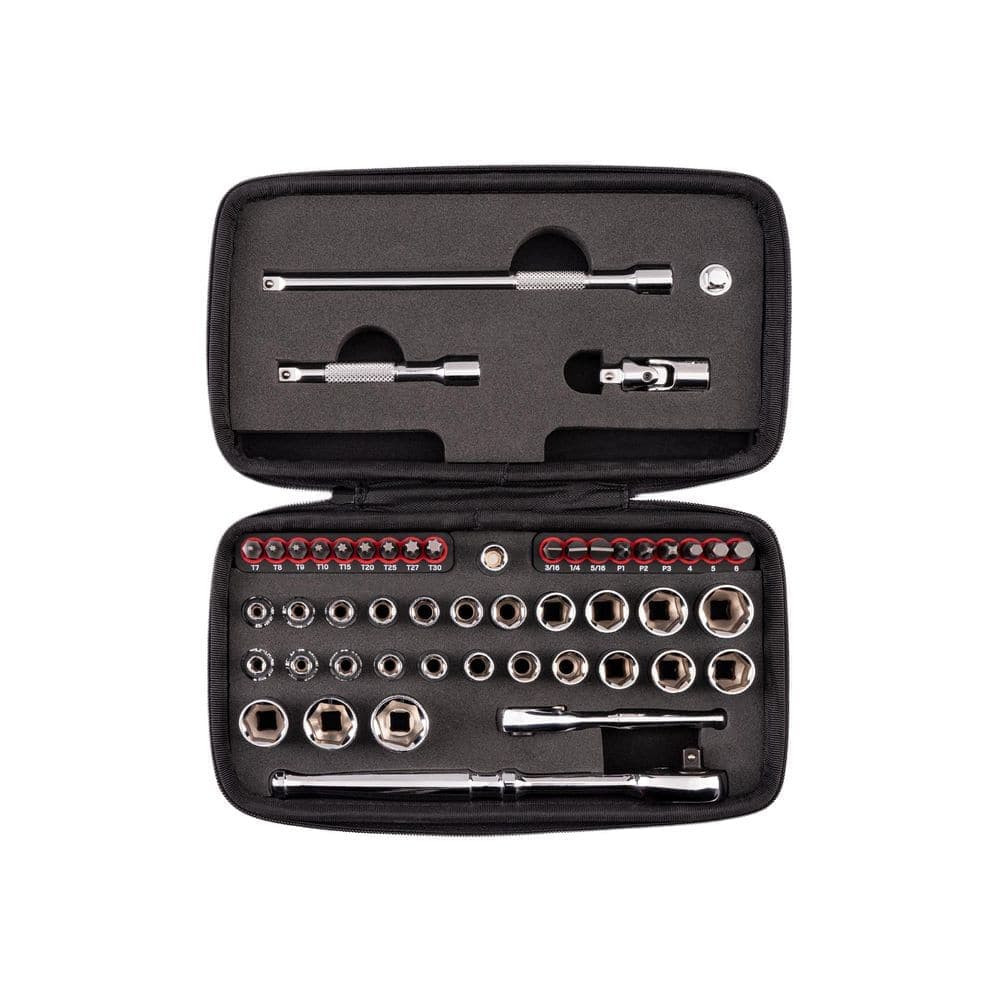 TEKTON 1/4 Inch Drive Small Engine Repair Kit with Quick-Release Ratchet and Case (50-Piece)