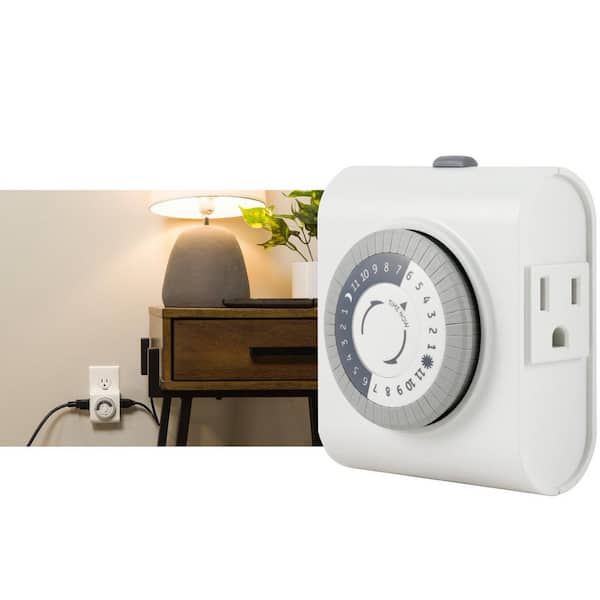 UltraPro Heavy-Duty Mechanical Timer, 2-Grounded Outlets, 24hr