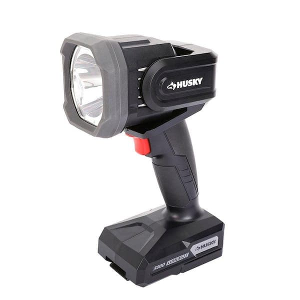 Husky 5000 Lumens Hybrid Power LED Rechargeable Swivel Rechargeable Spotlight