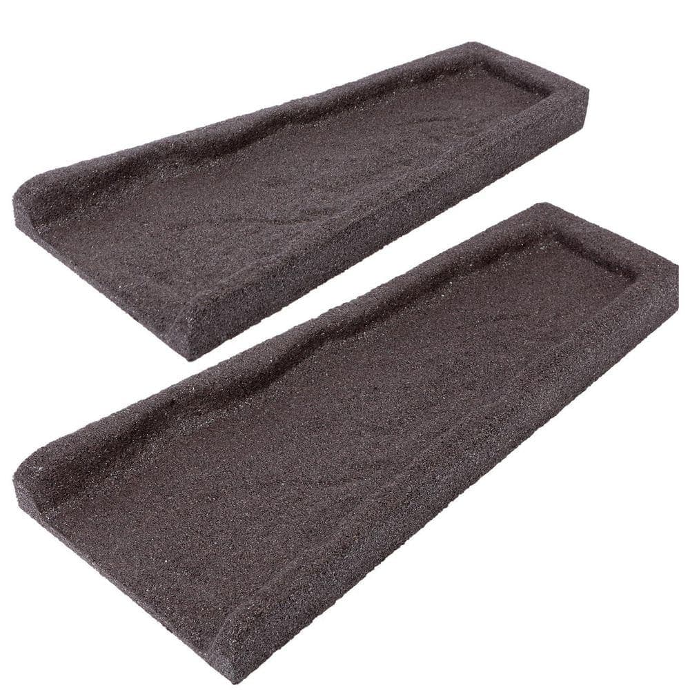 OGETFUUR 2 Pack Rubber Downspout Splash Block Rain Gutter Down Spout Drain Trays Brown