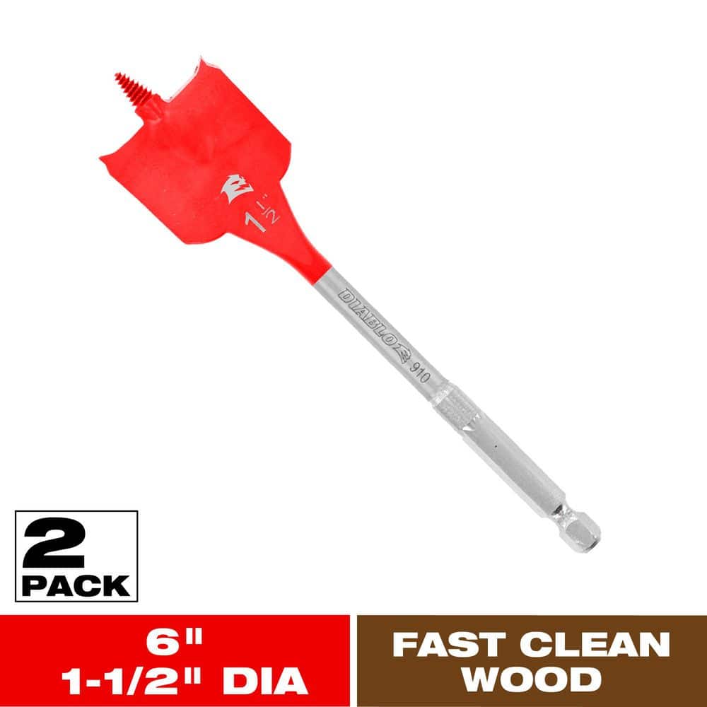 DIABLO 1-1/2 in. x 6 in. SPEEDemon Spade Bit (2-Pack)