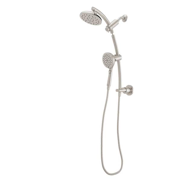 MOEN Verso 2-Spray Patterns Wall Mount Shower Head with Magnetix Docking and 6 in. Spray Face 2.5 GPM in Brushed Nickel
