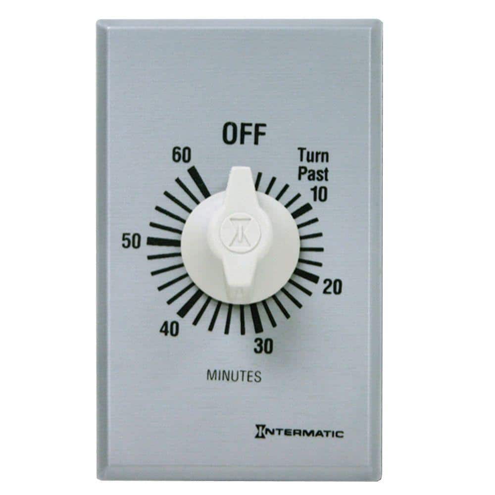 Intermatic 20 Amp 60-Minute Indoor In-Wall Spring Wound Countdown Timer, White