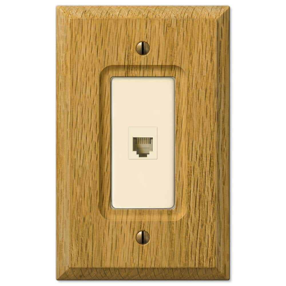 AMERELLE Carson 1 Gang Phone Wood Wall Plate - Light Oak