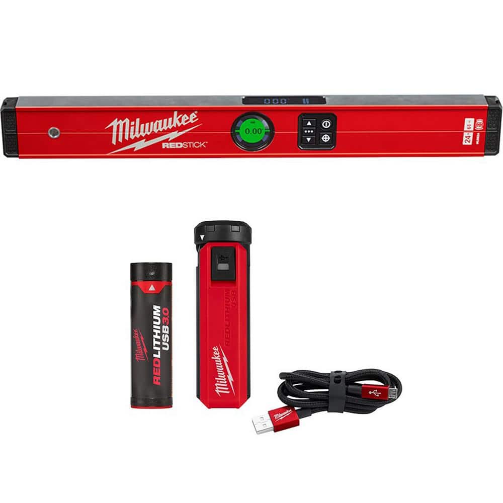 Milwaukee 24 in. REDSTICK Digital Box Level with Pin-Point Measurement Technology with Portable Power Source Kit