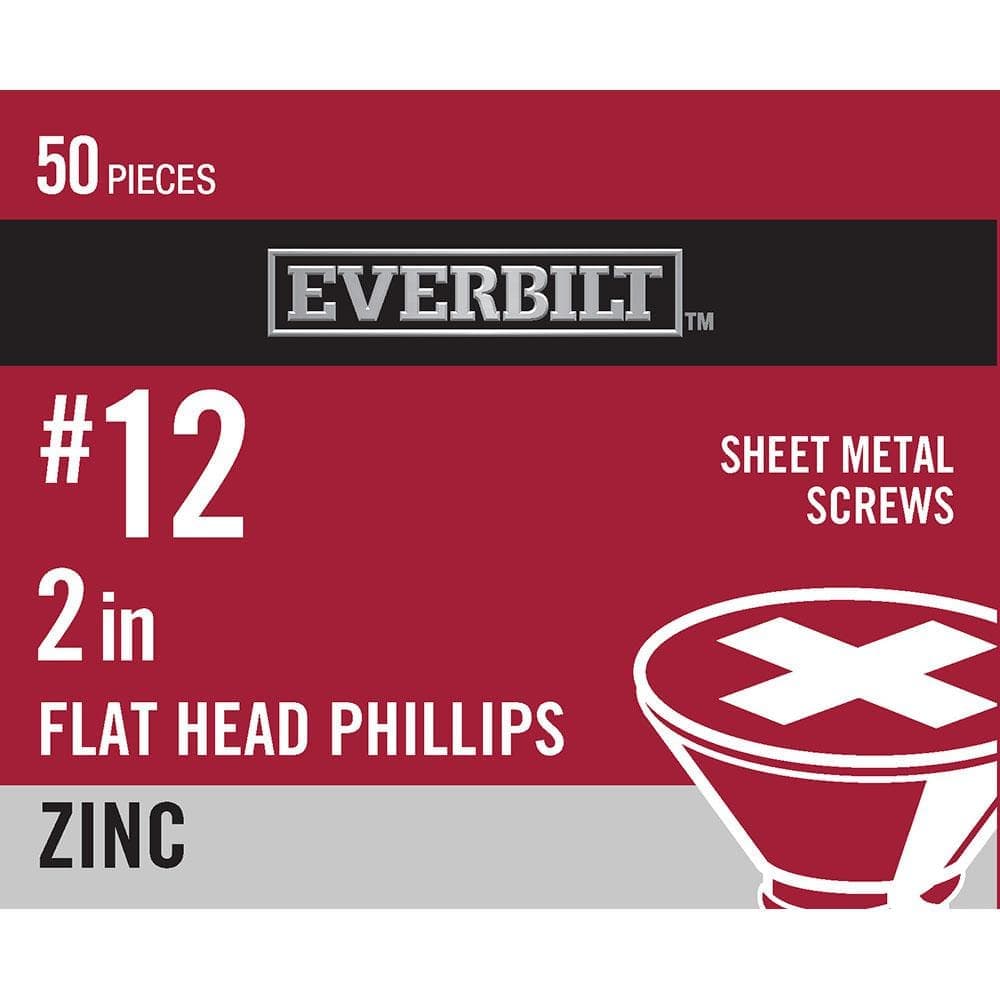 Everbilt Phillips Flat Head Zinc Plated Sheet Metal Screw (50-Pack)